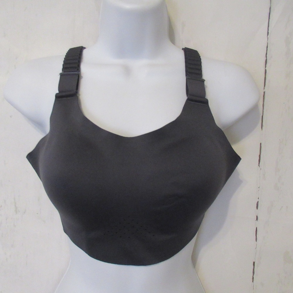 Brooks Sports Bra 34C 34D Gray Scoopback 2.0 High Support Padded Yoga Running